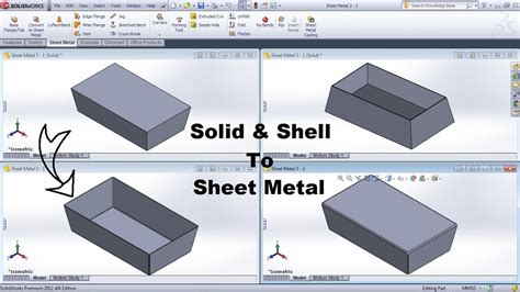 convert solid part to sheet metal solidworks|SolidWorks convert to sheetmetal.